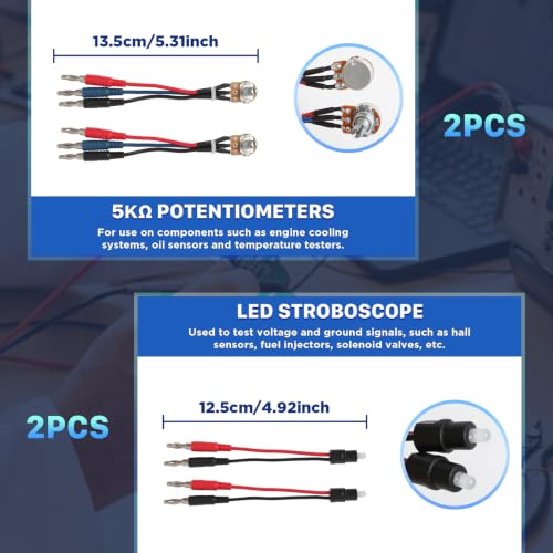 Image of AUTOOL 92PCS Multimeter Test Lead Kit, Multi-Size Terminal Adapters Banana Plug Test Leads Backprobe