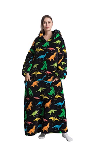 Pterygoid Extra Long Oversized Blanket Hoodie,Wearable Hooded Blanket Adult for Women and Men,Hoodie Blanket with Pocket,Fluffy Throw Sweatshirt