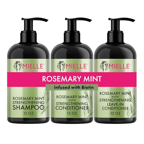 Mielle Wash Day Essentials Bundle - Rosemary Mint Shampoo, Condit...