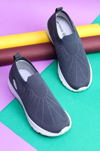 Image of TRASE Sports Slip-On Shoes for Kids | Knitted Upper Lightweight Footwear for Boys & Girls | Comfortable EVA Sole and Breathable Shoes for Walking & Play
