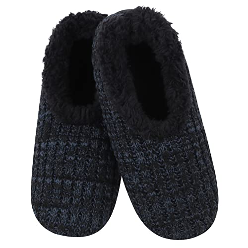 Image of Snoozies Womens Textured Slipper Socks Fuzzy House Slippers