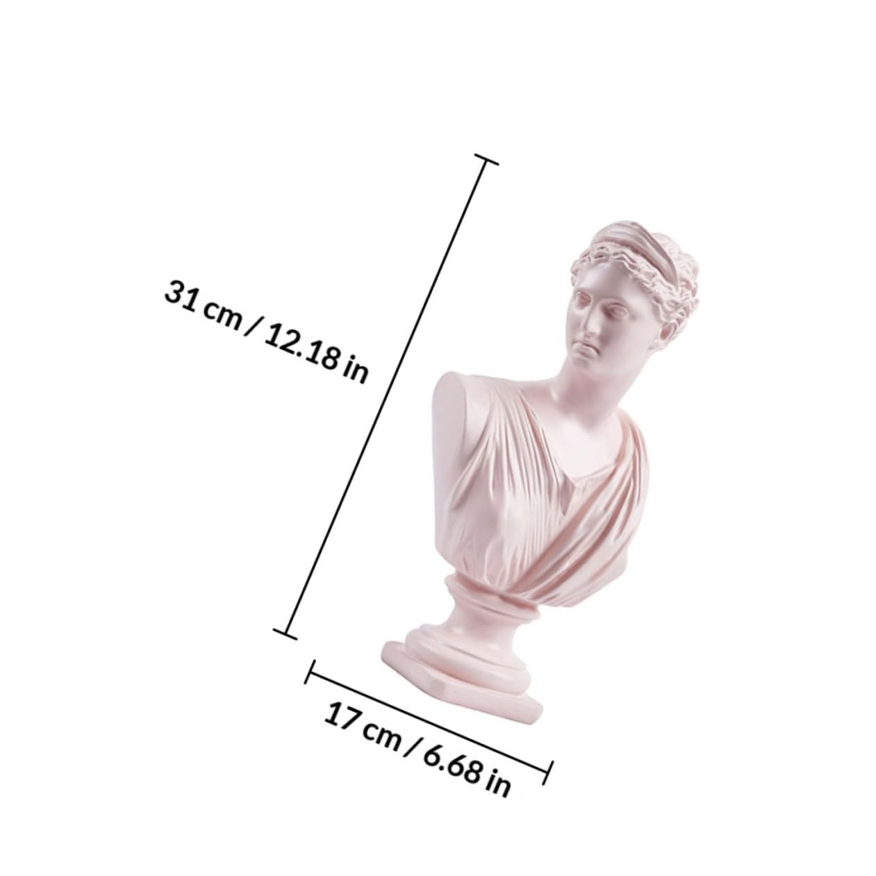 Rosa Harzstatue Göttin Skulptur Dekoration aus Kunstharz Realistisch und Charmant als Souvenir und Wohndeko für Wohnzimmer oder Schreibtisch