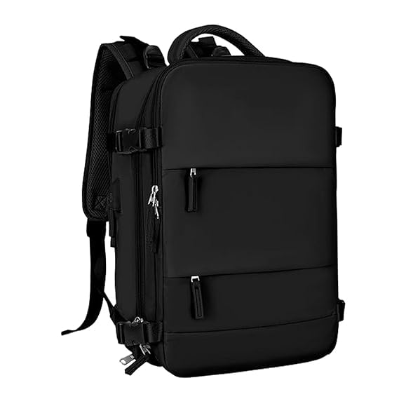 Laptop Backpack Large Capacity Durable Rucksack for Business Climbing Travel Black-image-0