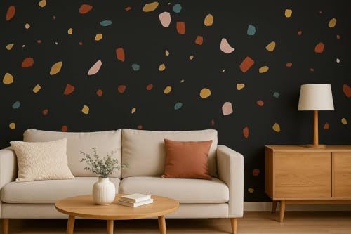 Image of VKR Self Adhesive Wallpaper Roll | Waterproof & Oil-Proof Peel and Stick Vinyl Sheet for Kitchen Countertop, Furniture, Table, Cabinets & Wall Decor (Black Printed, Pack of 1)