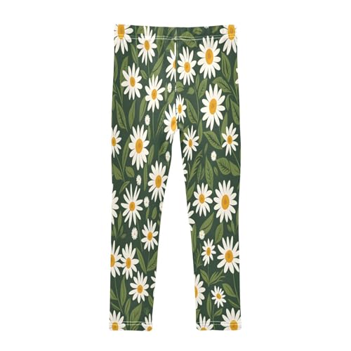 Toddler Girls Leggings Printed Yoga Pants Leggings Daisies on Hand Draws for Kids2