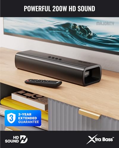 MAJORITY Sound Bar for TV | 2.1 Channel 200W System | Soundbar with Wireless Subwoofer | Bluetooth 5.0, HDMI ARC, Optical, AUX & USB Playback | Remote & Wall Mount Brackets Included Naga 40 Plus - Image 4