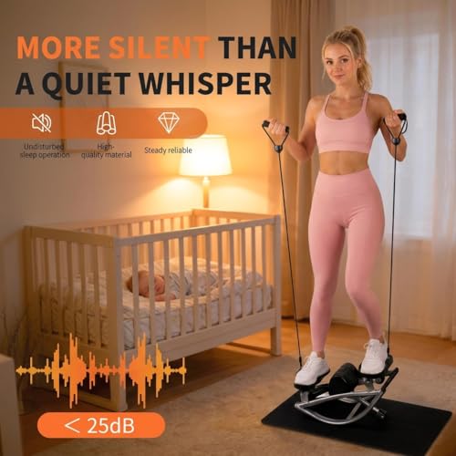 Image of Rock Fitness Stepper with Resistance Bands & Non-Slip Mat