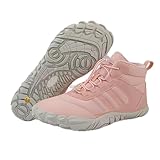 Winter Grounding Shoes with Copper, Hike Winter Barefoot Boots for Womens Mens with Solid Pure Copper Screws, A108pink, 7.5 Women/5.5 Men