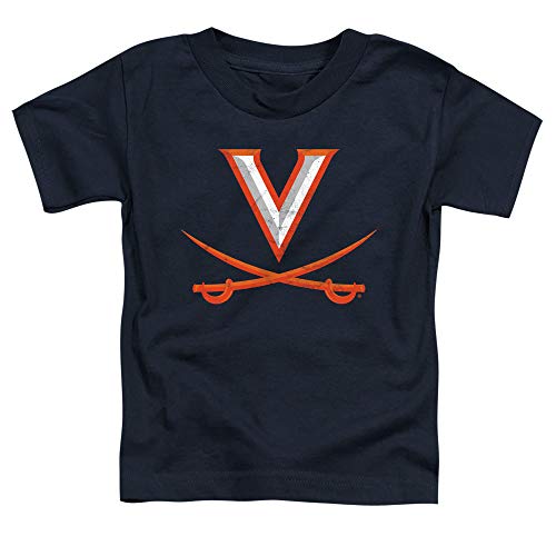 University of Virginia Official Primary Logo Unisex Toddler T Shirt,Navy, 4