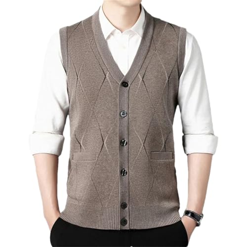 Men's Thickened Sweater Tank Top Warm Winter Cardigan Style Comfortable Sweater Vest