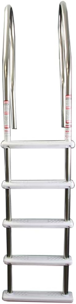 Aqua Select Hi-Rise Reverse Bend Stainless Steel in-Pool Ladder w/Resin Steps | for Above-Ground Swimming Pools