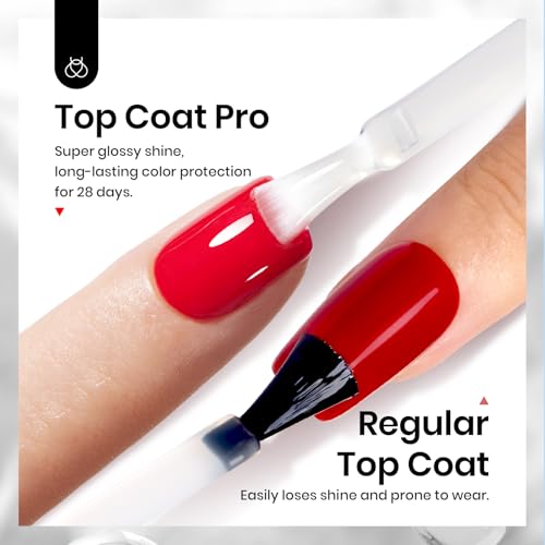Image of Beetles Extra Glossy No Wipe Gel Top Coat, 2 Pcs 15ml Super Shiny Clear Glossy for Gel Nail Polish, Soak Off UV Lamp Nail Salon Manicure DIY Home Gifts for Women