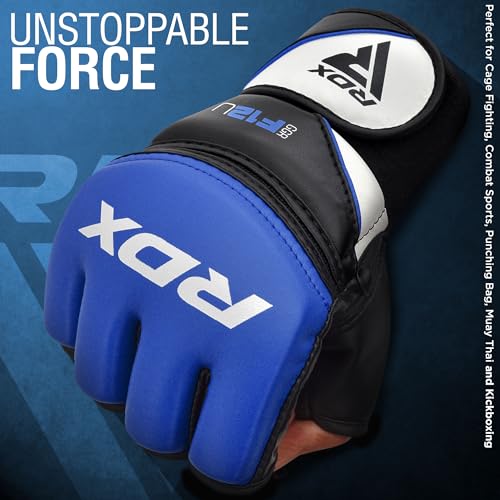 Gants d'entraînement en cuir bleu RDX pour sports de combat et MMA - 2