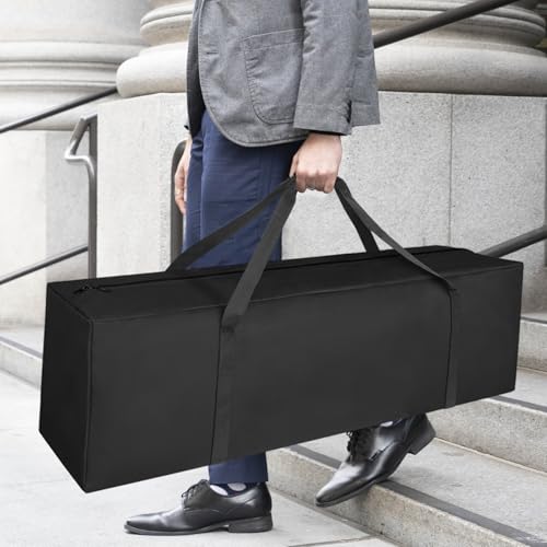 INFANZIA 160L Sporttasche, Extra Große Aufbewahrungstasche mit Doppelreißverschluss, Tragetasche mit Großer Kapazität für Kleidung, Umzug, Stark und Wasserdicht, 132x40x30 cm, Schwarz