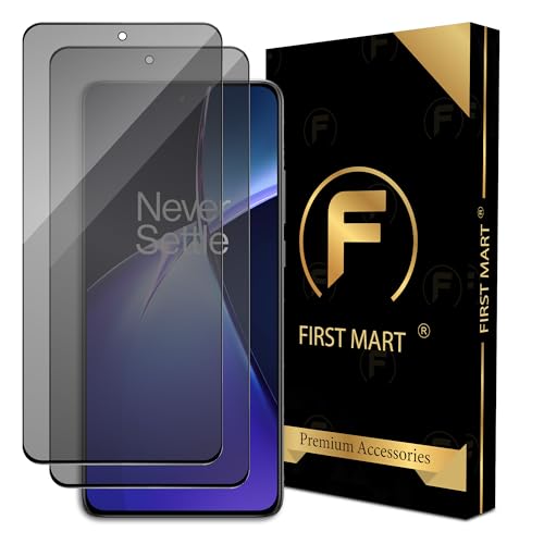 Image of FIRST MART Privacy Tempered Glass Screen Protector for OnePlus Nord CE 4 and Nord CE 3 (6.7 Inches) with Edge to Edge Screen Coverage and Easy Installation kit | Anti Spy Protection (Pack of 2)