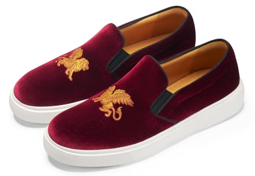 Journey West Men's Fashion Velvet Sneakers with Embroidery Comfortable Slip-On Walking Shoes for Men2