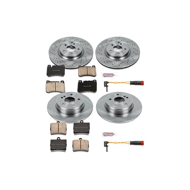Image of PowerStop Front and Rear Brake Kit for Mercedes-Benz C230 2005-07 |C320 2005 |CLK350 2006-09 |SLK350 2010-11 - Z17 Ceramic Brake Pads & Disc Rotors Replacement, KOE6714