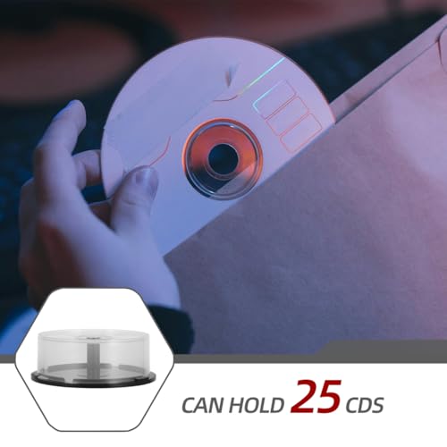 Juego de 2 cajas de almacenamiento para DVD con capacidad de 25 cubos 5