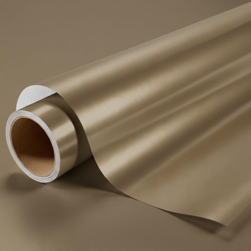 Covering beige brillant métallisé anti rayures DIMEXACT pour meubles usés