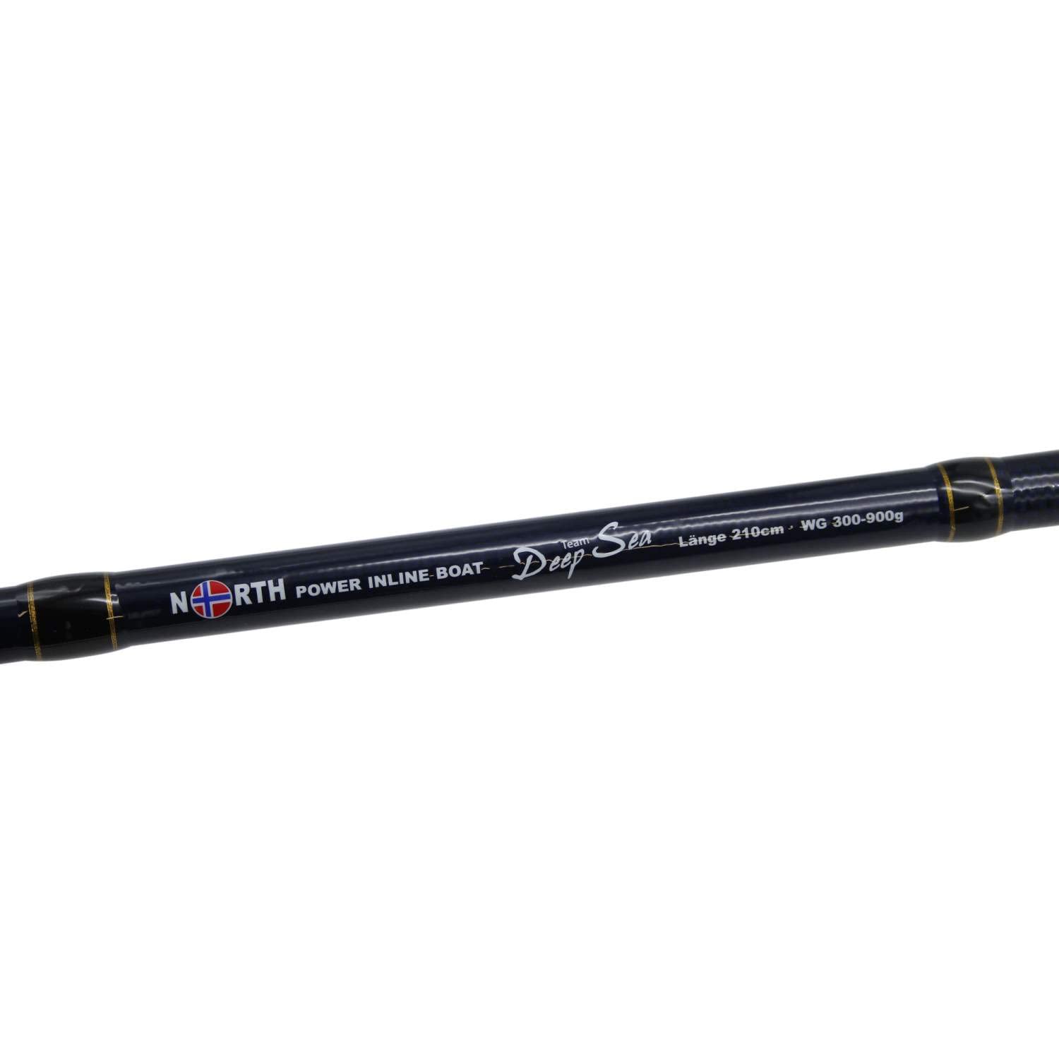 North Power Inline Boat 2,10m – Inliner Bootsrute für Norwegen – 200-600g oder 300-900g Wurfgewicht – 24T Carbon Blank – Inkl. Einfädeldraht – SiC-Einlagen – Kreuzabschluss für Gimbal
