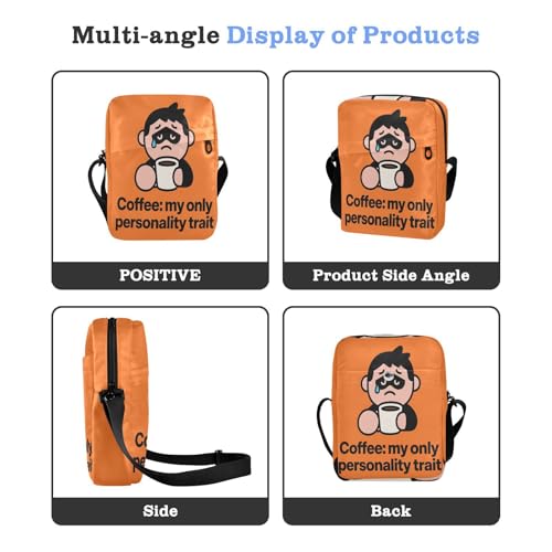 men's messenger bag Small Crossbody Bags For Women Casual Womens Purse Adjustable Strap for School School- Coffee The Trait4
