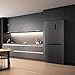 CHiQ Amecican Fridge Freezer Cross Door, 415 L, 182 cm Height, 63 cm Depth,Side by Side,Care+ Multi-Temp Zone,Smart Inverter Compressor, Sleek Stainless Dark, Free Frost,E Rared