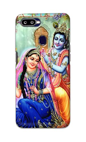 Image of Printed Hard Back Cover Case for Oppo F9 | Oppo F9 Pro | Realme U1 Back Cover (Radha Krishna) -1803