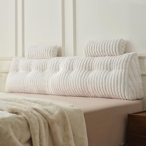 Z-hom Coussin de Lecture pour Lit, Coussin Dossier Canapé, Support De Positionnement, Doux et Confortable, Blanc, 200 cm