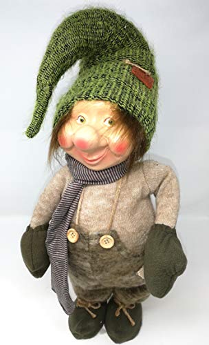 Deko Figur Wichtel Gnom Zwerg grün Mann XXL, Textil 85cm, Weihnachtsdeko Herbst Weihnachtswichtel Dekofigur Winter Weihnachten stehend Cover