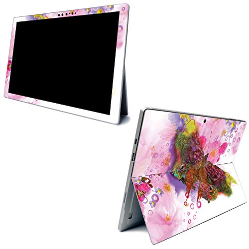 Image of MightySkins Carbon Fiber Skin for Microsoft Surface Pro 7 - Hippie Butterfly | Textured Carbon Fiber Finish | Easy to Apply, Remove, and Change Styles | Made in The USA