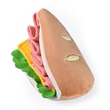 CHEWFFON Interaktives Half Sandwich Hundespielzeug, Crinkle Plüsch Schnüffelspielzeug mit 3 Leckerli-Taschen & Mehrschichtigem Versteck-Design, Bereicherung Puzzle Spielzeug für Kleine Mittlere Hunde