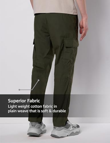 Image of Symbol Premium Men Lightweight 100% Cotton Cargo Pants - Relaxed Fit | Casual & Travel Wear | Pure Cotton (Available in Plus Sizes)