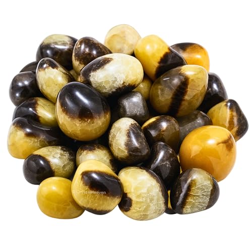 Image of Certified Septarian Crystal Healing Tumbled Stone, Natural Polished Crystals for DIY Crafts, Manifestation, Meditation, Pooja Feng Shui and Reiki Healing (30 Grams)