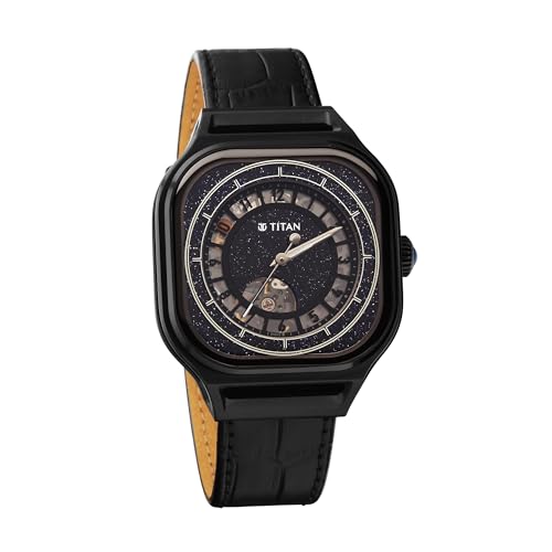 Titan Regalia Stellar Automatic Aventurine Dial Leather Strap Black - Image 4