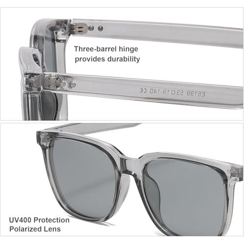 Image of Gleyemor Polarized Mens Square Sunglasses UV400 Protection Sun Glasses