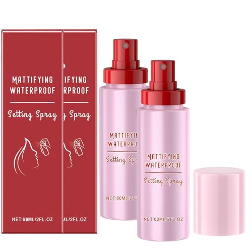 Powder Melt Glass Setting Spray, Ultra-Smooth Finish- Size Setting Spray, Hydrating, Makeup Wear up to 12 Hours, Glass-Skin Finish (2pcs)