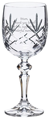 Go Find A Gift Copa de Vino de Cristal Cortada Personalizable con Texto en inglés