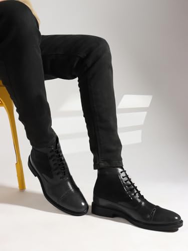 Image of Carlton London Men's Ankle Height Comfortable Lace-Up Round Boot