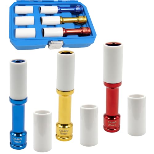Image of 3PCS 1 /2 inch Drive Impact Lug Nut Socket Set, Extra-Long Impact Socket