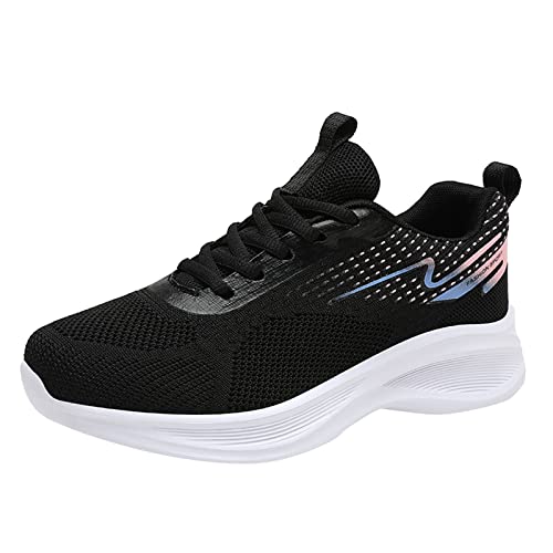 Zapatos descalzos para mujer Zapatos casuales ligeros y transpirables,Zapatillas para mujer,Zapatos dorados,Zapatillas negras con suela negra,Zapatos de suela alta,Zapatos de mujer blancos, Negro ,