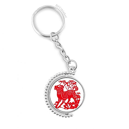 Porte-clé Chien rotatif Nouvel An cadeau original pour passionnés