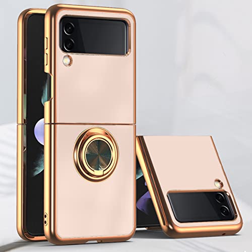 Protection anti-chute Galaxy Z Flip 3 en silicone doux avec anneau métallique 360