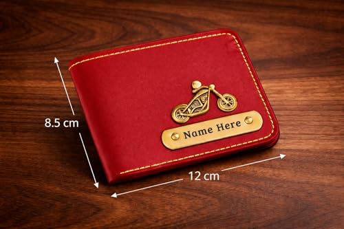 Image of SCPmarts Premium Customized Wallet for Men with Name & Charm - Stylish Personalized Wallet with Multiple Card Slots & Durable Finish - Ideal Gift for Birthday, Anniversary (Red)