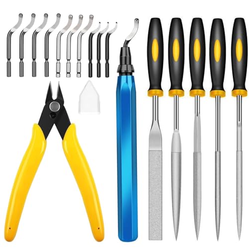 3D-Druck-Entgratifert-Satz Entgrater Werkzeug mit 11 Unterschiedlichen Klingen 5-Feilen-Set und Seitenschneider