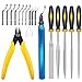 3D-Druck-Entgratifert-Satz Entgrater Werkzeug mit 11 Unterschiedlichen Klingen 5-Feilen-Set und Seitenschneider Metal Handle Hand Deburring Tools files