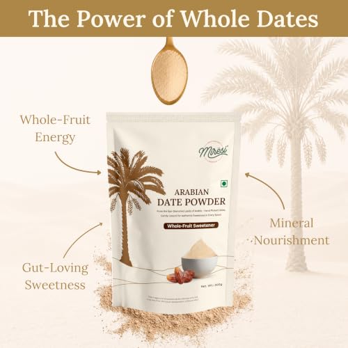 Image of Miresi Date Powder - 100% Natural Dates Powder Organic- Dates Powder for kids - Chemical-Free & No Additives - Ideal for Baking, Cooking, Smoothies | Date Powder For Babies and Kids - 300g