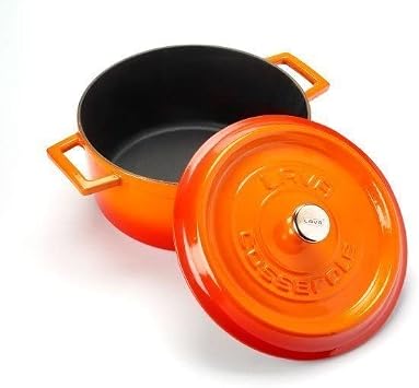 Lava 24 Cm Deep Round 24 Cm Shallow Round 2-Piece Cast Orange Cookware Set