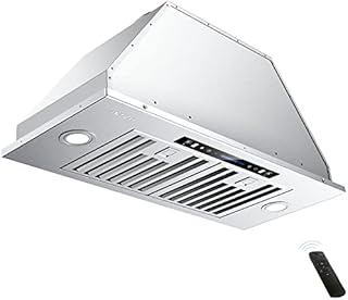 IKTCH 30 inch Built-in/Insert Range Hood 900 CFM, Ducted/Ductless Convertible Duct, Stainless Steel Kitchen Vent Hood with 4 Speed Gesture Sensing&Touch Control Panel(IKB01-30)