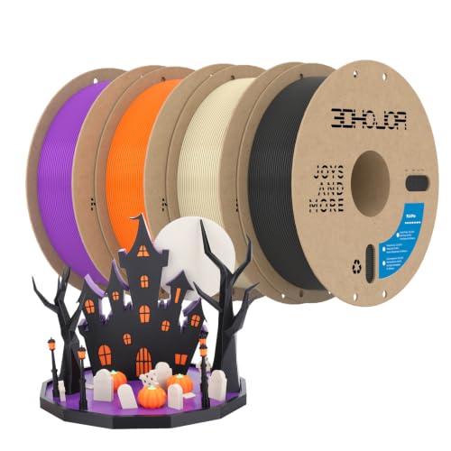 Image of 3DHoJor PLA+ 3D Printing Filament 4KG,Orange+Black+Bone White+Purple