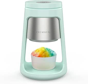 CROWNFUL Shaved Ice Machine, Snow Cone Machine with 2 Ice Cups, Ice Shaver Machine for Snow Cones, Snowballs, Frozen Cocktails and More, Easy to DIY with Snow Cone Syrup at Home,Gifts for Men&Women